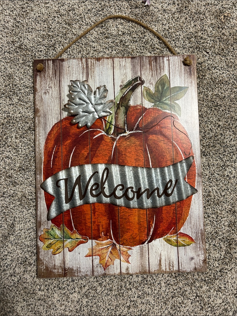 Welcome Autumn Pumpkin Wall Hanging